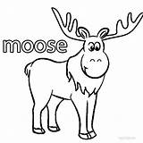Moose Coloring Pages Cartoon Kids Printable sketch template