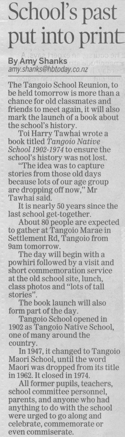 newspaper article  schools  put  print hawkes bay