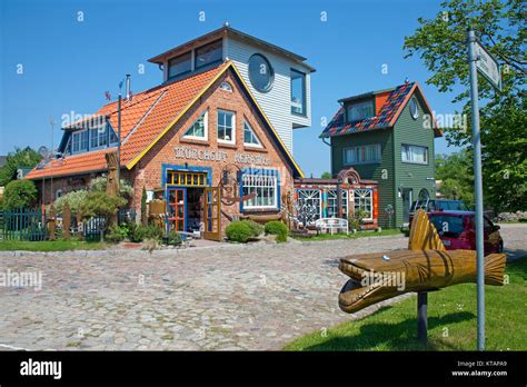 ceramic house  middelhagen moenchgut ruegen island stock photo