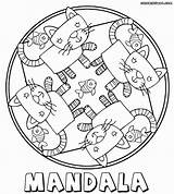 Mandala Coloring Cat Pages Printable Color Getcolorings Kids Torna Színezk Kifestkönyv Nyomtatható Dibujo állatok Színek Unique Mandalas sketch template