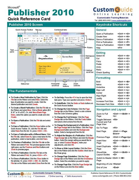 microsoft publisher   quick reference card  reference card