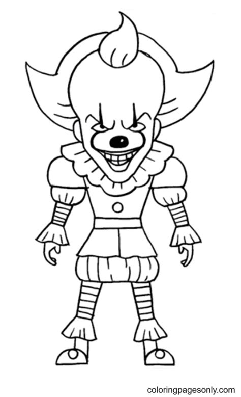 creepy clown coloring page  printable coloring pages