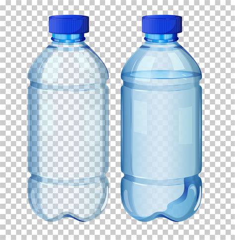 set  transparent water bottle  vector art  vecteezy