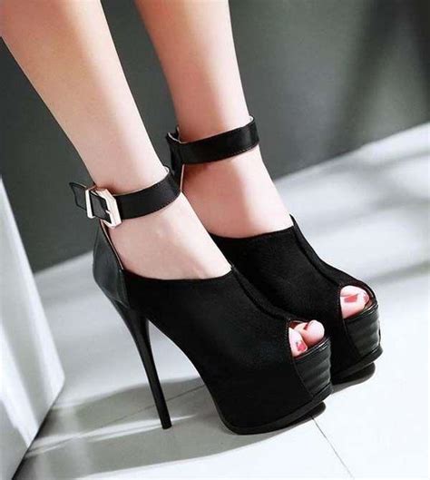 Ankle Strap High Heels Peep Toe Platform Sandals Stilettos On Stylevore