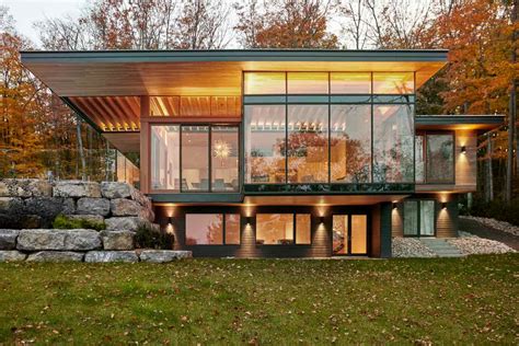 stylish pair  modern cottages lost   beautiful canadian