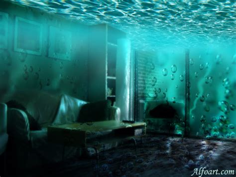 underwater room  adobe photoshop