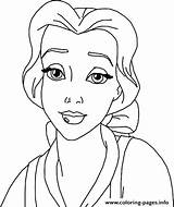 Coloring Face Princess Sad Disney Belle Pages A546 Printable Print Color Book sketch template