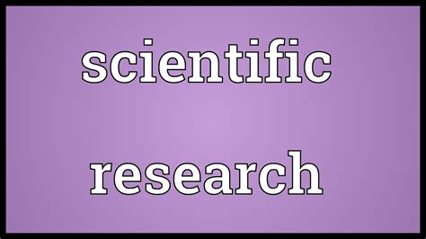 scientific research meaning youtube