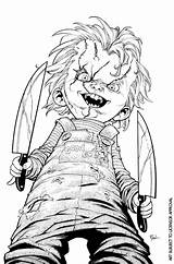 Chucky Pages Coloring Doll Killer Colouring Template Incentive Sketch sketch template