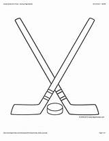 Hockey Coloring Puck Stick Sticks Pages Printable Sports Choose Board Color Ice sketch template