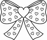 Coloring Pages Printable Heart Hearts Bow Print sketch template