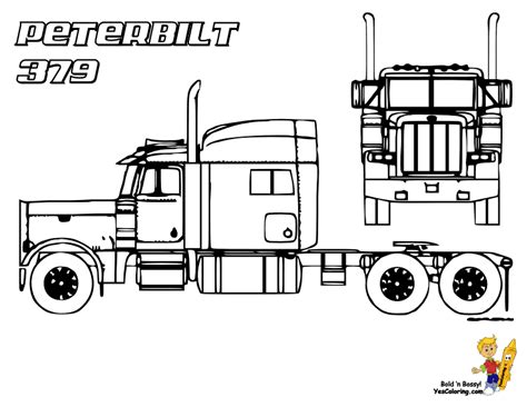 stunning peterbilt trucks coloring pages