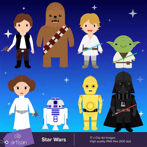 Star Wars Clipart Png Yoda Darth Vader Han Solo