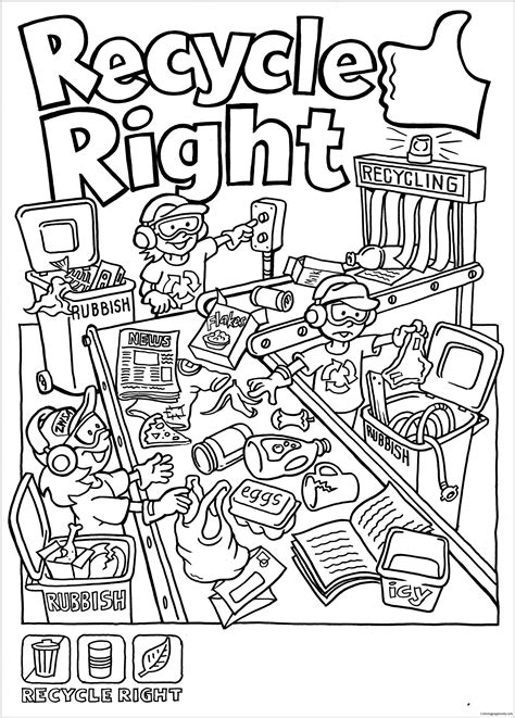 recycle  coloring page  printable coloring pages
