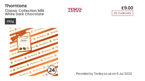 thorntons classic collection milk white dark chocolate  compare prices   buy