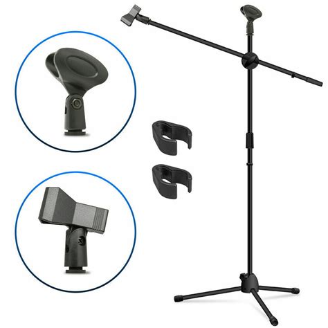 microphone stand adjustable tripod boom mic stands   mic clip holders professional