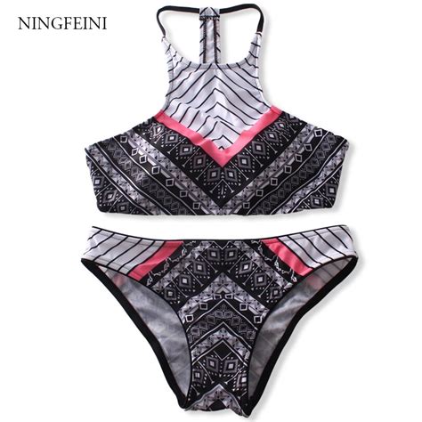 buy ningfeini patchwork women sexy two piece bikini