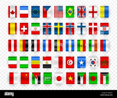 set  bandiere del mondo stati sovrani bandiere colorate  diversi paesi  europa  nel