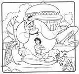 Lamp Magic Coloring Pages Aladdin sketch template