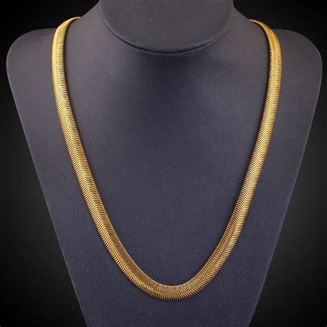 fashion personality necklace gold necklace female  flat snake style jewelry birthday gift