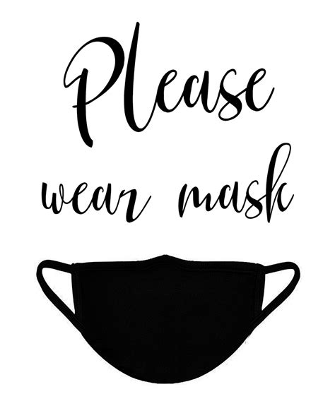 wear mask sign  wear mask wedding social distance etsy