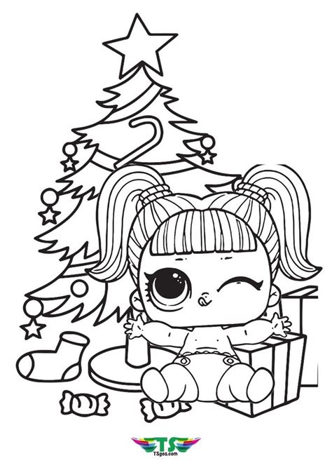 baby lol dolls christmas edition coloring page coloring pages lol