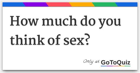 how much do you think of sex