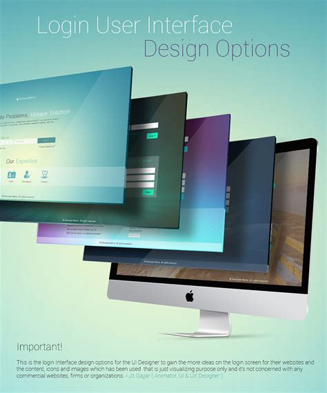 login user interface design options  behance