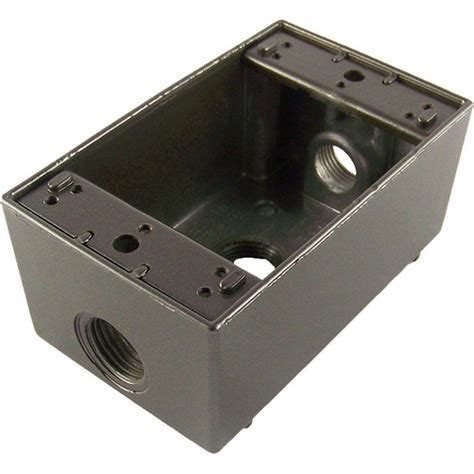 greenfield  gang weatherproof electrical outlet box     holes bronze bbrs