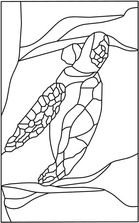 stained glass patterns sea turtle