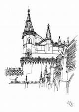Monastery Drawing Batalha Getdrawings sketch template