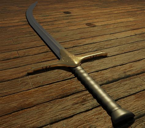 middle eastern curved sword  model cgtrader