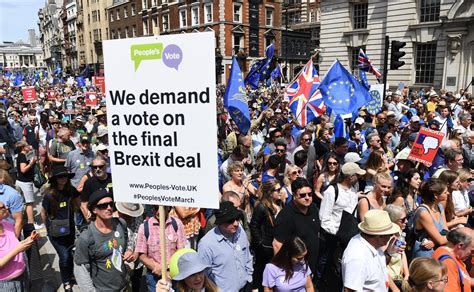 brexit news latest   petition demanding peoples vote  huge protest  london
