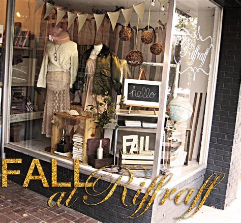 pin  shop riffraff  retail store fronts boutique window displays autumn window display