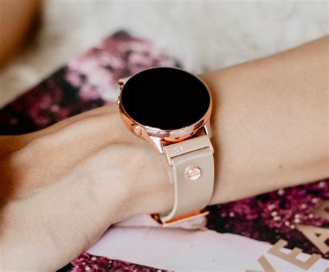 cream leather samsung galaxy  active band mm mm rose gold galaxy  active strap
