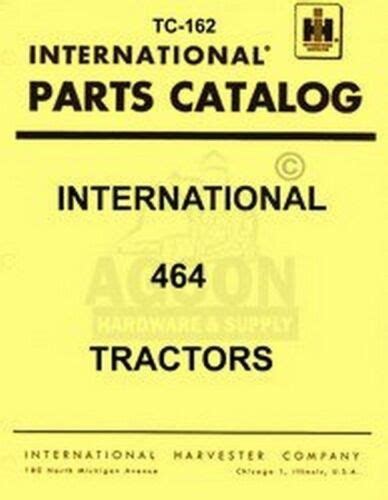 farmall international  parts catalog manual tc  ebay