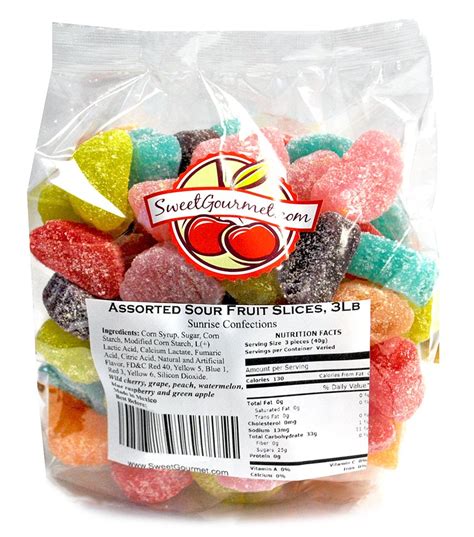 Sweetgourmet Candy Assorted Sour Fruit Slices 3 Lb