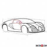 Bugatti Veyron Super Drawing Draw Sport Step Supercars Sketchok Getdrawings Vehicles sketch template