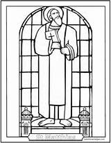 Coloring Apostles Glass Stained Pages Saint Creed Matthias St Catholic Apostle Saints Window Prayer Judas Church Windows Saintanneshelper First Mattias sketch template