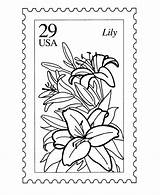 Stamp Coloring Postage Pages Usps Stamps Nature Printable Kids Colouring Flowers Flower Sheets Color Activity Lily Drawings Adult Designlooter Choose sketch template