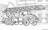 Coloriage Camion Pompiers Secours Scania Automatique échelle Colorier sketch template