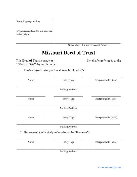 missouri deed  trust form fill  sign