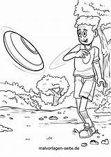 Frisbee Werfen Malvorlage Ausmalbild Freizeit Sport Hobbys Leisure Throwing sketch template