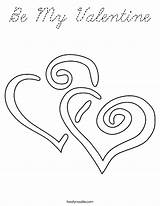 Coloring Valentine Pages Valentines Cursive Print Hearts Noodle Built California Usa Twistynoodle Twisty sketch template