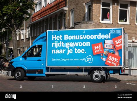 ah supermarket delivery truck  amsterdam  netherlands    stock photo alamy