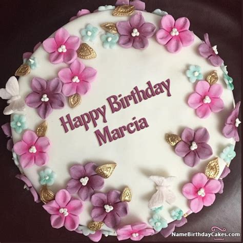 happy birthday marcia cakes cards wishes