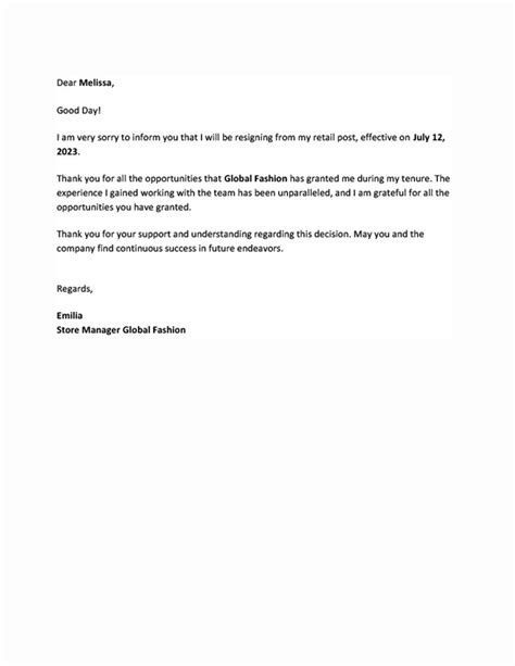 retail resignation letter samples collection letter  vrogueco