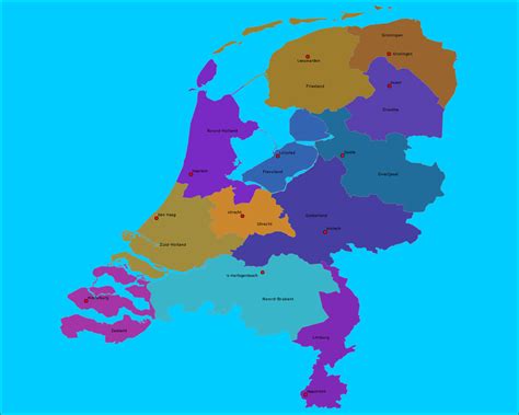 grote kaart provincies van nederland en hoofdsteden topografie pinterest bullet journals