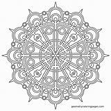 Coloring Pages Mandala Geometric Printable Color Complex Kids Colouring Geometry Flower Print Square Pattern Sacred Adult Patterns Drawing Advanced Sheets sketch template
