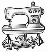 Machine Sewing Drawing Repair Getdrawings sketch template